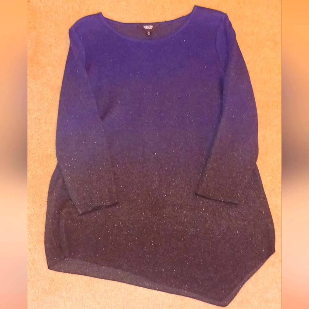 Simply Vera Wang Ombre Sparkle Asymmetric Sweater